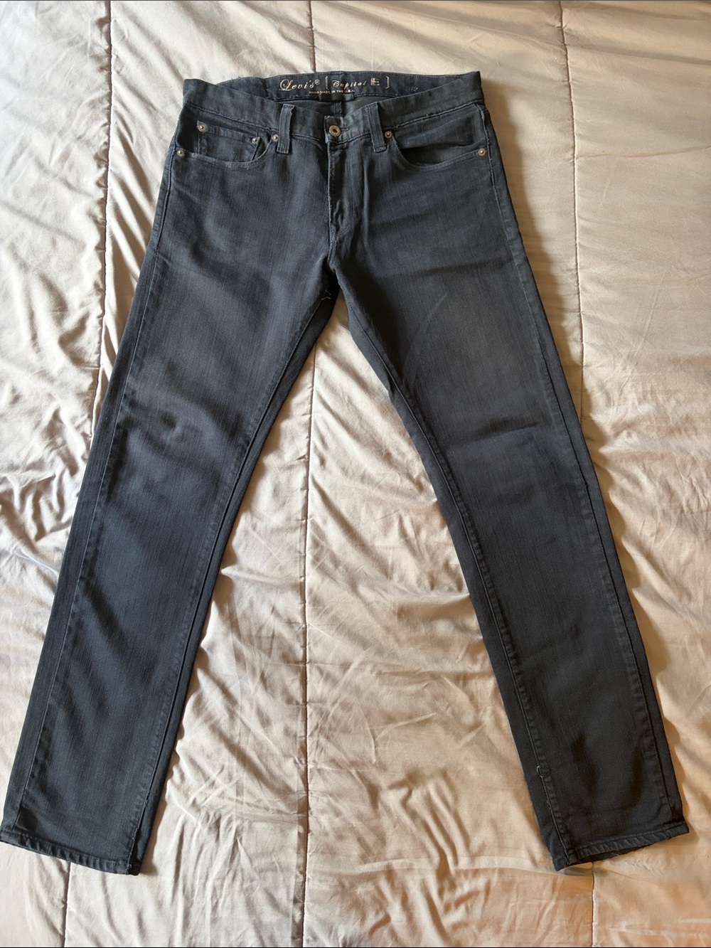 Levi’s Capital E Men's Hand Made in the U.S.A. Black Slim Jeans 32x32